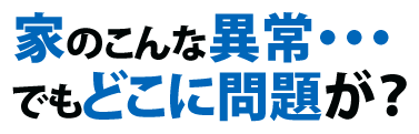 家のこんな異常…でもどこに問題が？